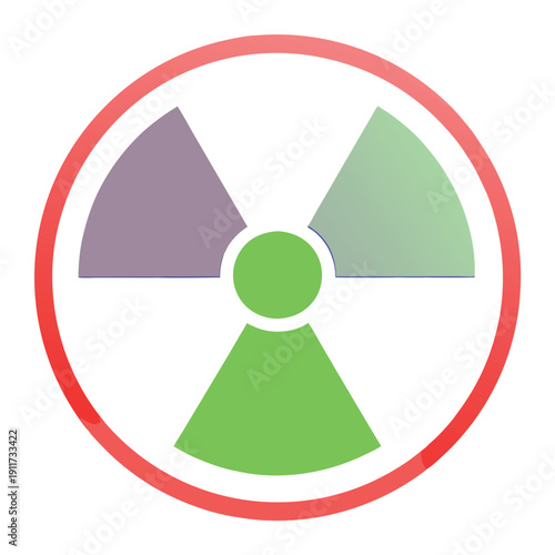 Radiation symbol minimalist design blue outline 