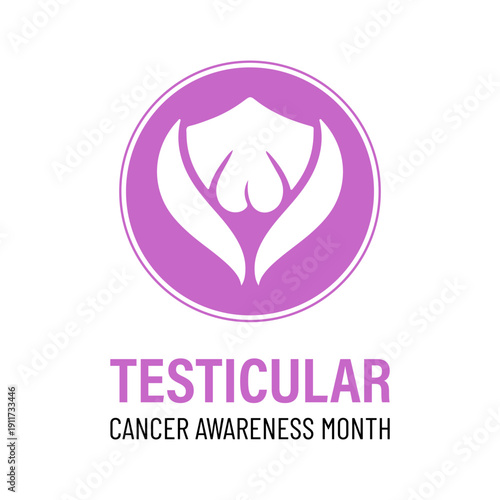 Testicular Cancer Awareness Month, promoting early detection and men s health support Pink ribbon symbol representing April. Banner poster, flyer and background design template.