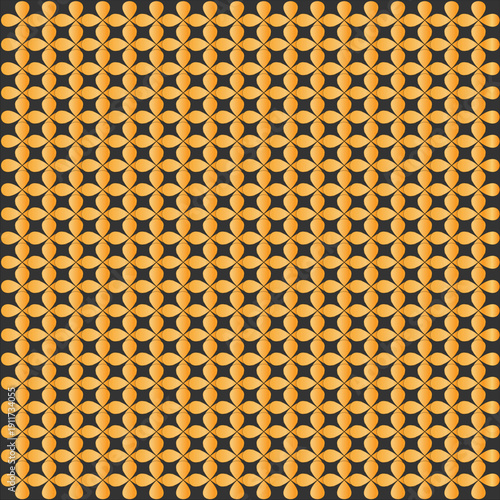 Luxury Gold and Black Geometric Pattern with Elegant Ornate Star Grid