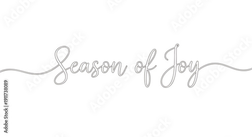 Gray cursive text 'Season of Joy' with wavy line on transparent background