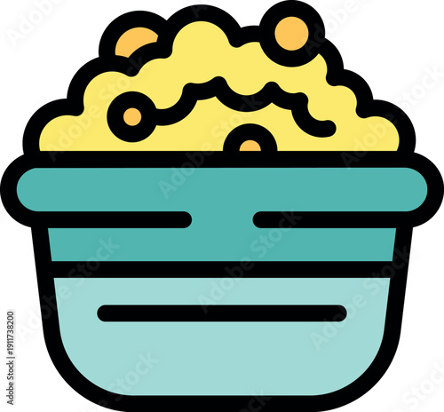 Overflowing popcorn bucket with delicious kernels ready for a movie night snack