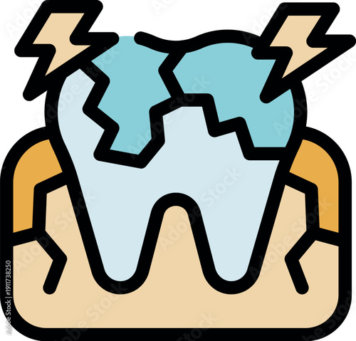 Cracked tooth with exposed nerves causing pain and discomfort, highlighting dental health issues and the need for treatment