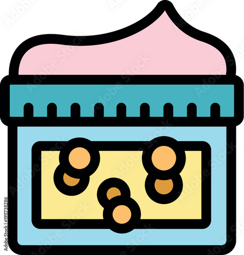 Innovative cosmetic cream featuring microcapsules containing active ingredients, stored in an open plastic jar, enhancing skincare effectiveness