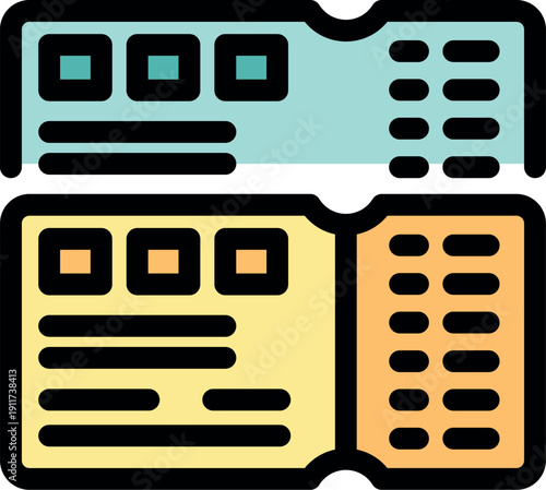 Pair of tickets symbolizing entry to events, travel, or entertainment experiences