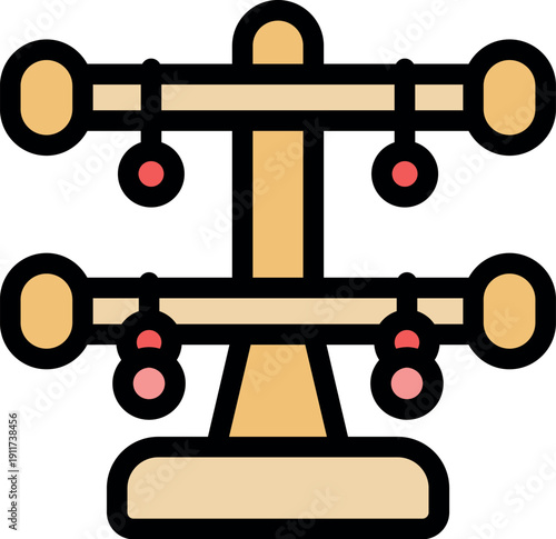 Bird toy hanging with colorful balls, providing entertainment and exercise for pet birds