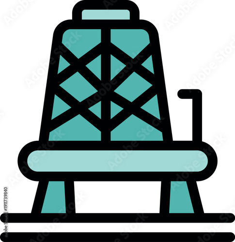 Oil derrick working on an oil platform, extracting crude oil, representing fossil fuel energy and industrial development