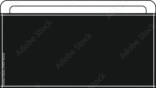 Single black card holder minimal flat vector illustration on a flat surface