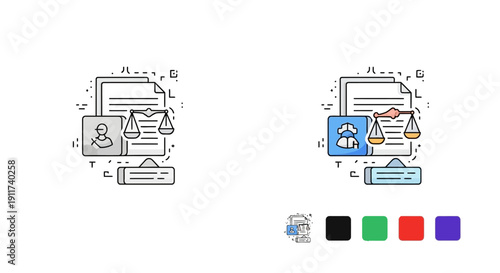 Legal Compliance Icon: Law and Justice Concept