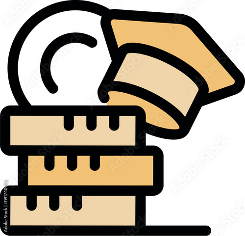 Graduation hat and stack of coins representing the increasing cost of education, student debt, and financial planning for future