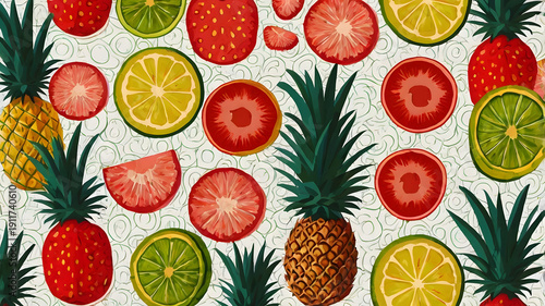 seamless pattern with fruits