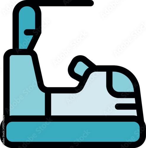 Bumper car moving in an amusement park, offering exciting collisions and entertainment for children and adults