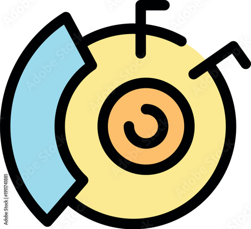 Colorful icon of a brake disc and pad, symbolizing the crucial role they play in vehicle safety and control