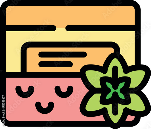 Cosmetic cream container with natural ingredients for healthy skin treatment