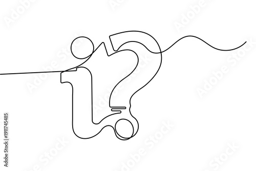 Information sign vector illustration using a single line drawing and minimalist design approach