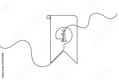 Information sign vector illustration using a single line drawing and minimalist design approach