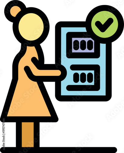 Woman casting her vote using electronic voting machine, ensuring secure and transparent election process