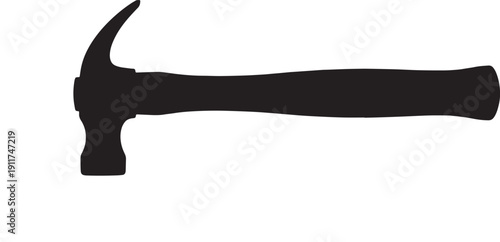 Hammer silhouette: horizontal tool icon with claw hammer head on left
