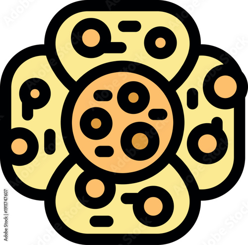 Microscopic view of cells multiplying and growing, forming a new tissue in the human body