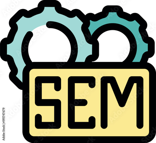 Search engine marketing - sem - concept with gears symbolizing the optimization process
