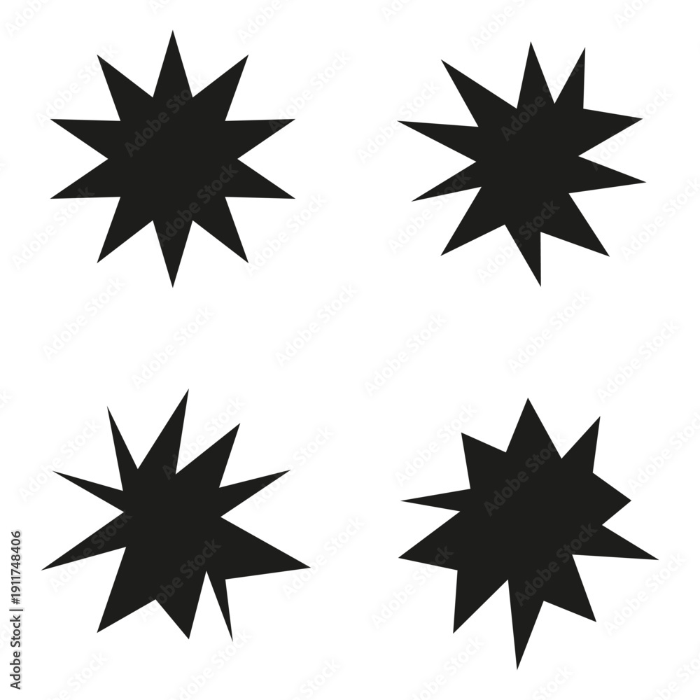 Obraz premium Star burst icon. Explosion bang shape. Spark flash Vector. Sharp sticker.