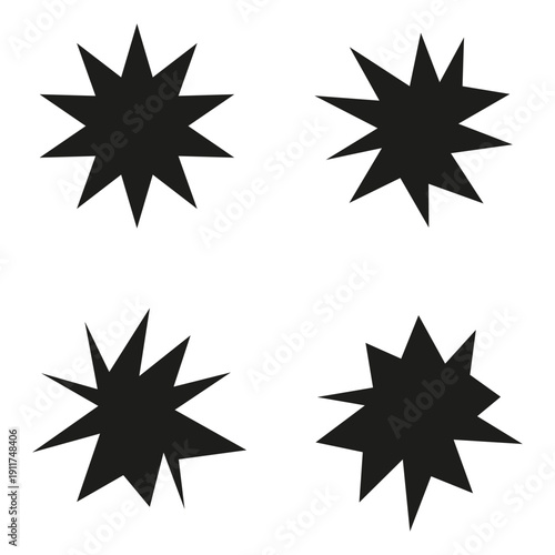 Star burst icon. Explosion bang shape. Spark flash Vector. Sharp sticker.