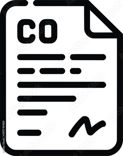 Certificate of Origin Document Icon - Scalable Vector Art for Business and Trade Documentation