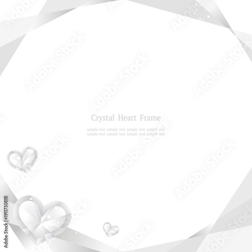 クリスタルハートフレーム（シルバー）正方形デザイン