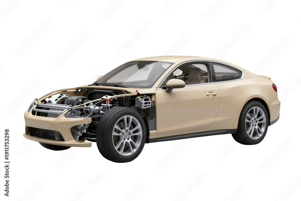 Fototapeta premium Red sports car isolated
