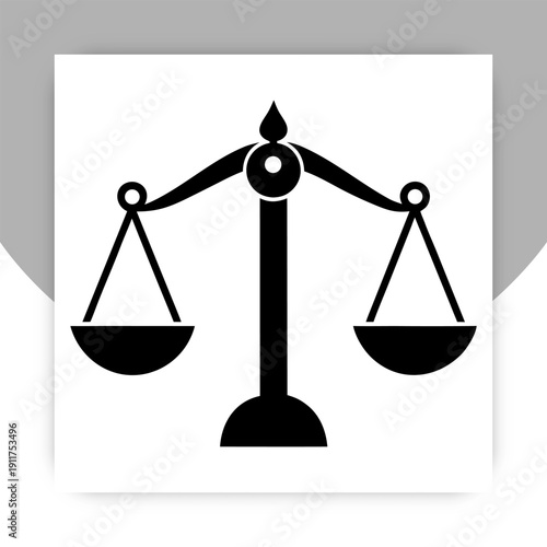 Isolated Justice Scale Icon – Law Balance Symbol Vector Illustration,