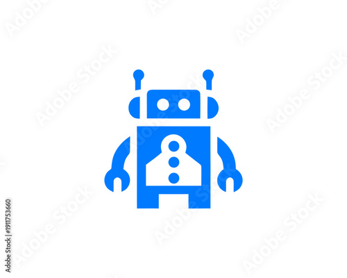 Robot minimalist logo for ai technology branding