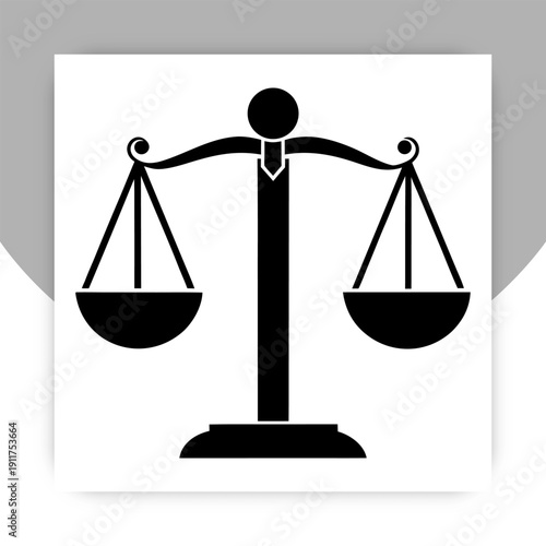 Isolated Justice Scale Icon – Law Balance Symbol Vector Illustration,