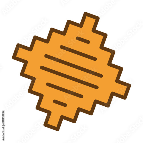 Leather piece solid icon isolated on transparent background. Bold silhouette symbol with editable stroke, perfect for fashion, handmade craft, upholstery, leatherwork and artisan design projects.