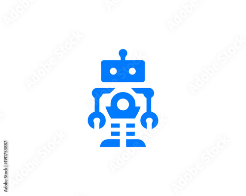 Robot minimalist logo for ai technology branding