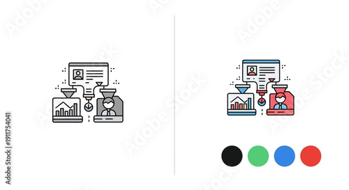 Data analysis and filtering concept illustration