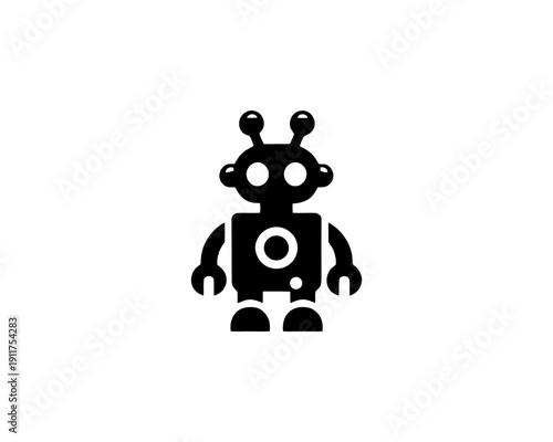 Robot minimalist logo for ai technology branding