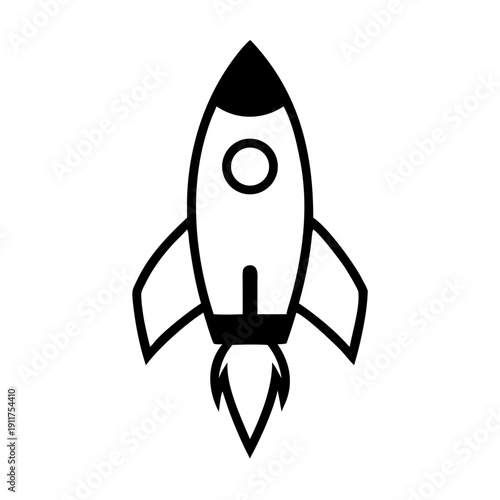 Rocket Launch Line Icon for Startup and Innovation