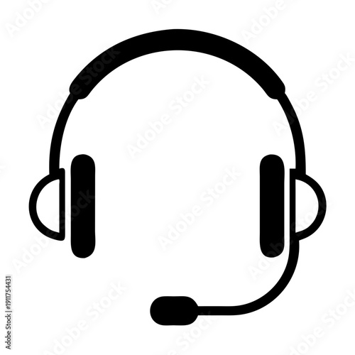 Customer Support Headset Line Icon for Service Center