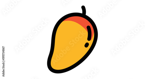 Vibrant mango illustration on white background fresh fruit concept