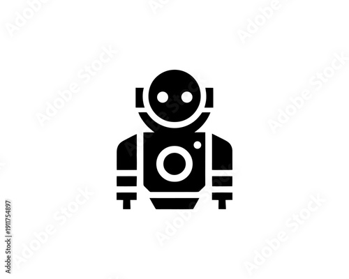 Robot minimalist logo for ai technology branding