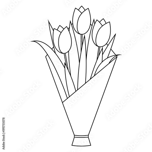 Bouquet of flowers vector icon. Flowers Illustration sign. Refresh symbol or logo.