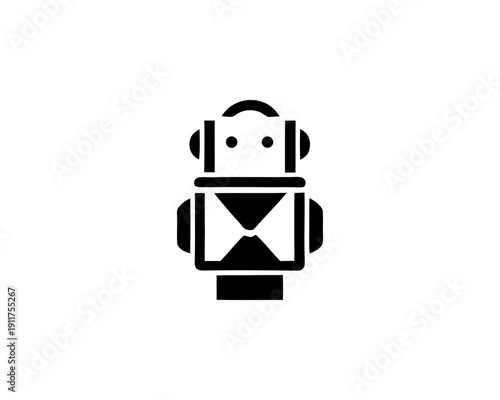 Robot minimalist logo for ai technology branding