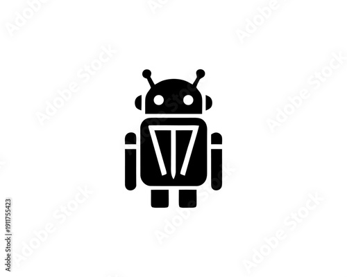 Robot minimalist logo for ai technology branding
