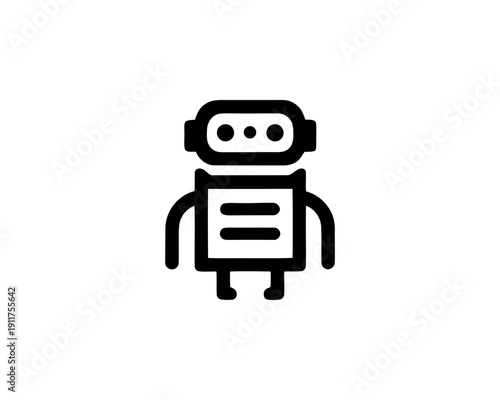 Robot minimalist logo for ai technology branding