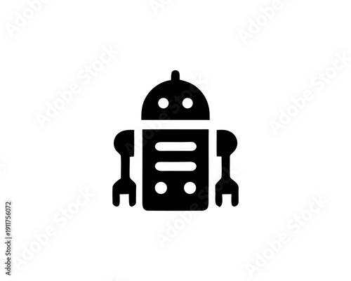 Robot minimalist logo for ai technology branding