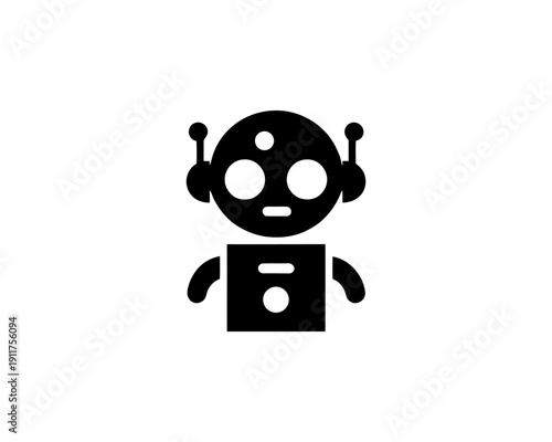 Robot minimalist logo for ai technology branding