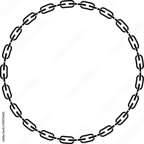 Black circle frames with chains patterns