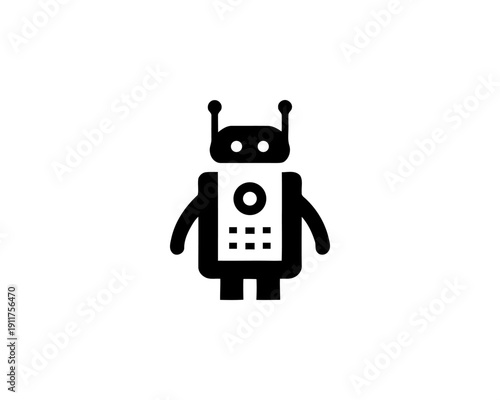 Robot minimalist logo for ai technology branding