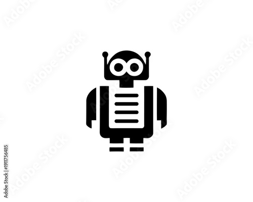 Robot minimalist logo for ai technology branding
