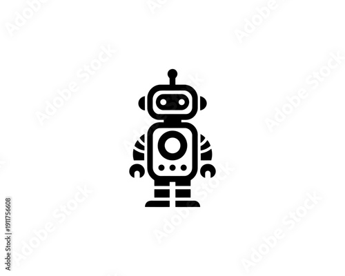 Robot minimalist logo for ai technology branding