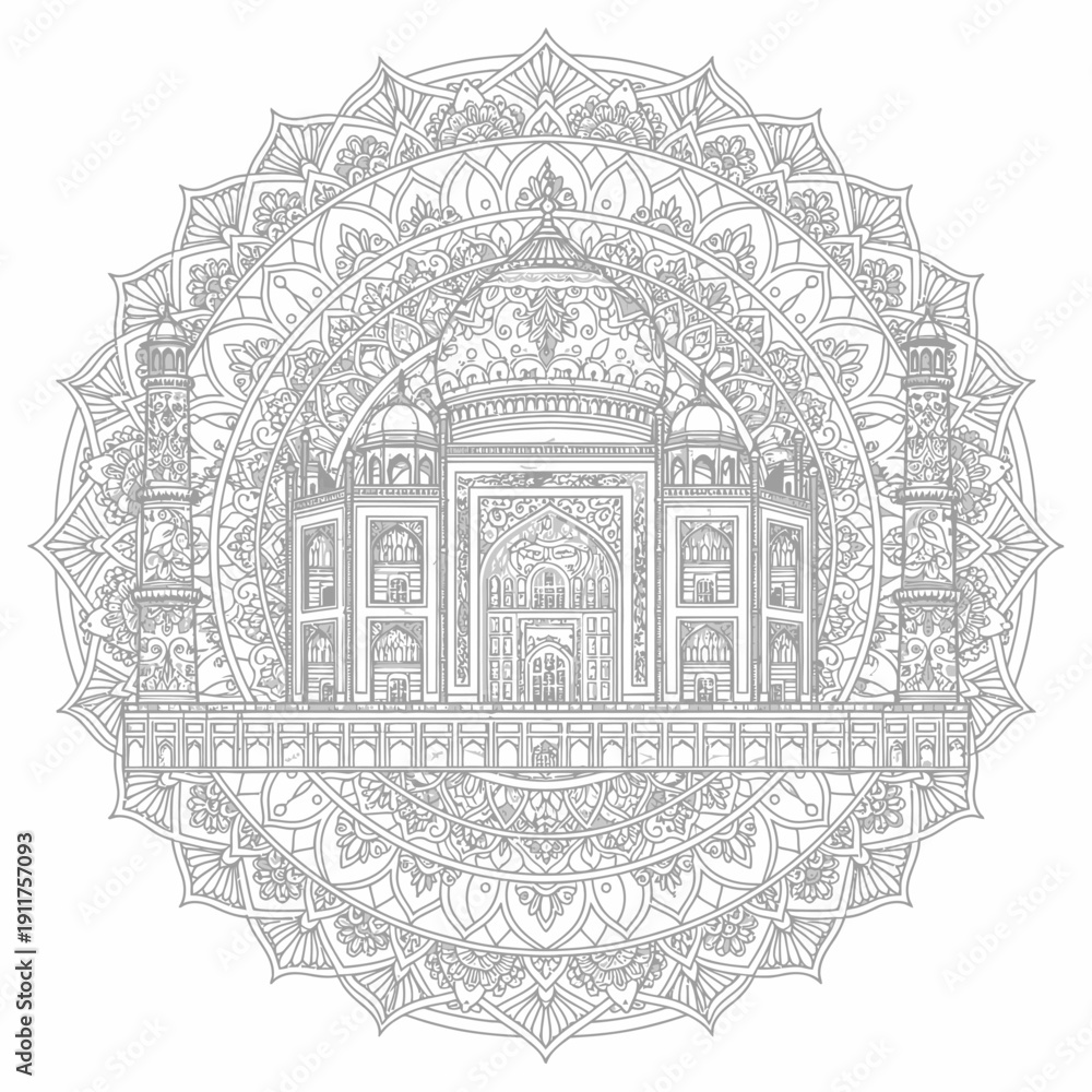 Obraz premium Taj Mahal Creative Vector Design – Indian Historical Monument